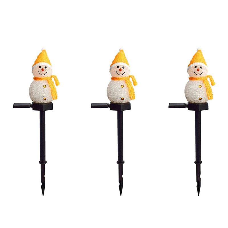 Outdoor Solar Power Xmas Lights - A01F-3X Snowman Solar Lights Christmas Solar