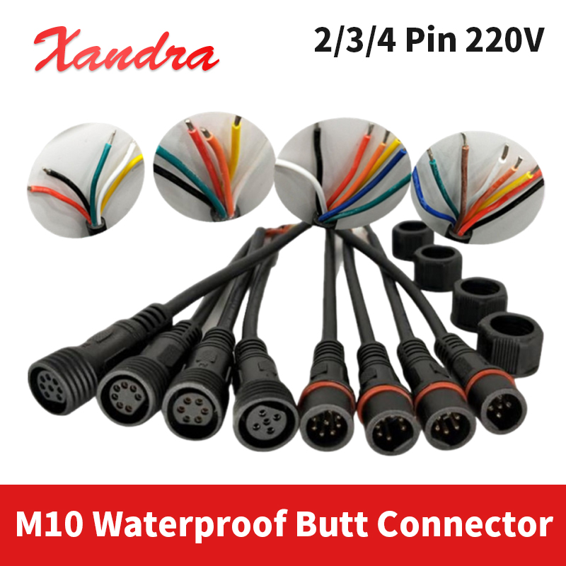Extension Cord Outdoor - M10 2Pin 3/4 Pin Waterproof Butt