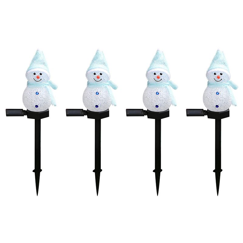 Outdoor Solar Power Xmas Lights - New 4X Snowman Solar Lights Christmas
