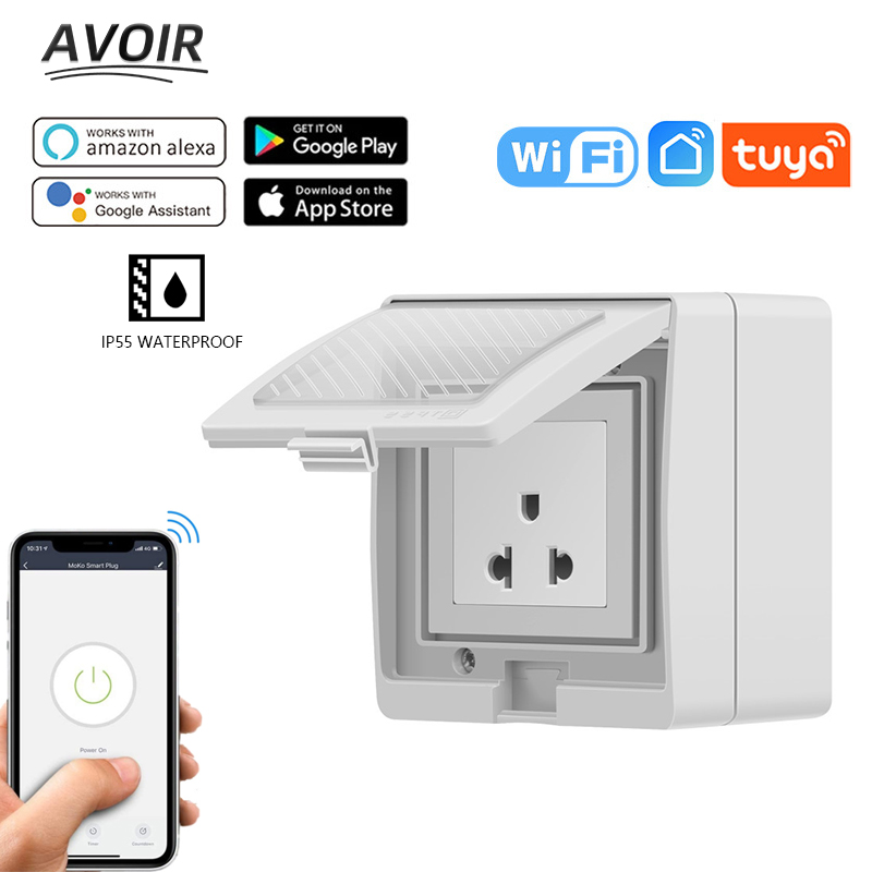 Avoir IP55 Tuya Chống Nước Thô - đánh giá và giá Outdoor Power Outlet With Remote Control