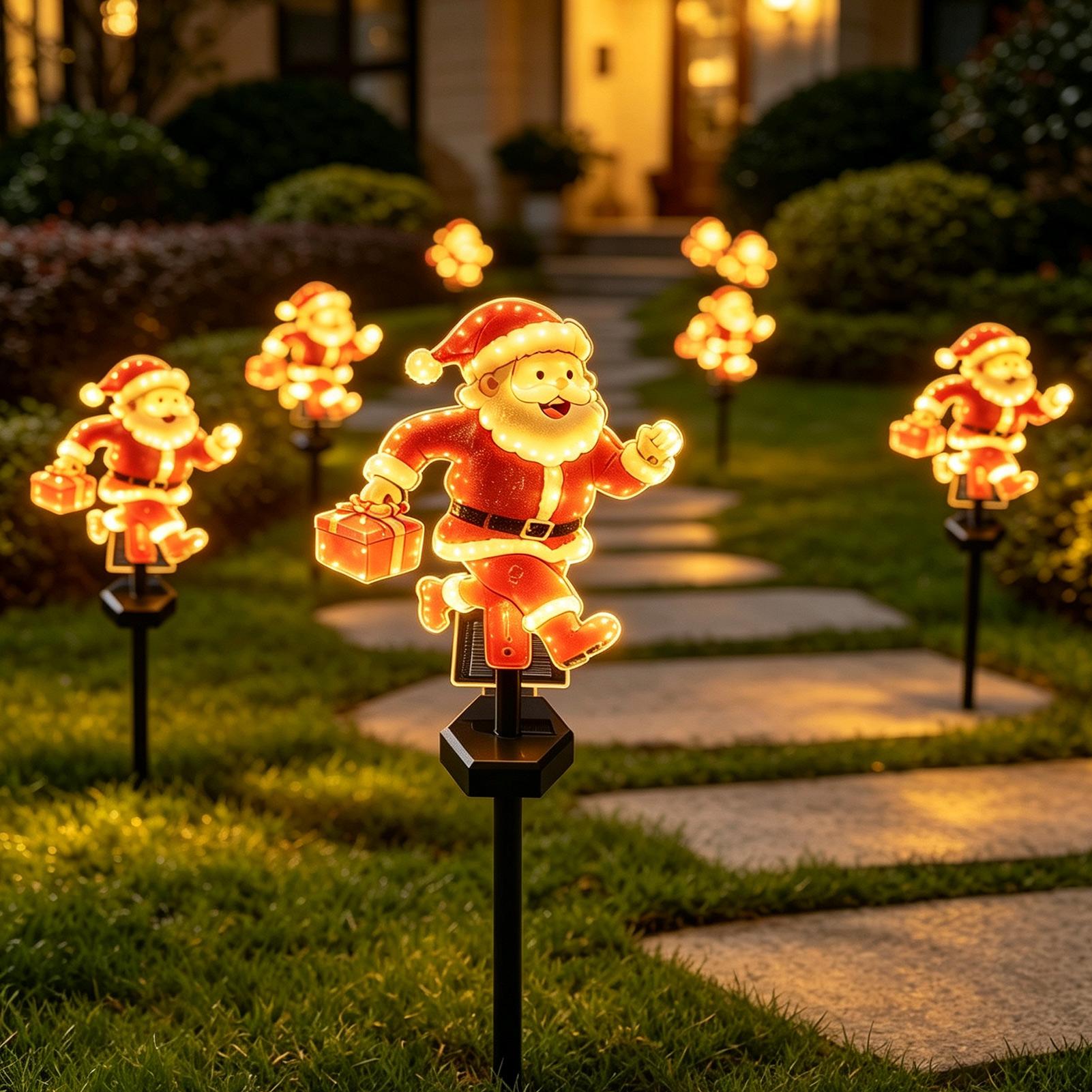 1Pcs Christmas Santa Claus Pat - đánh giá và giá Outdoor Solar Power Xmas Lights