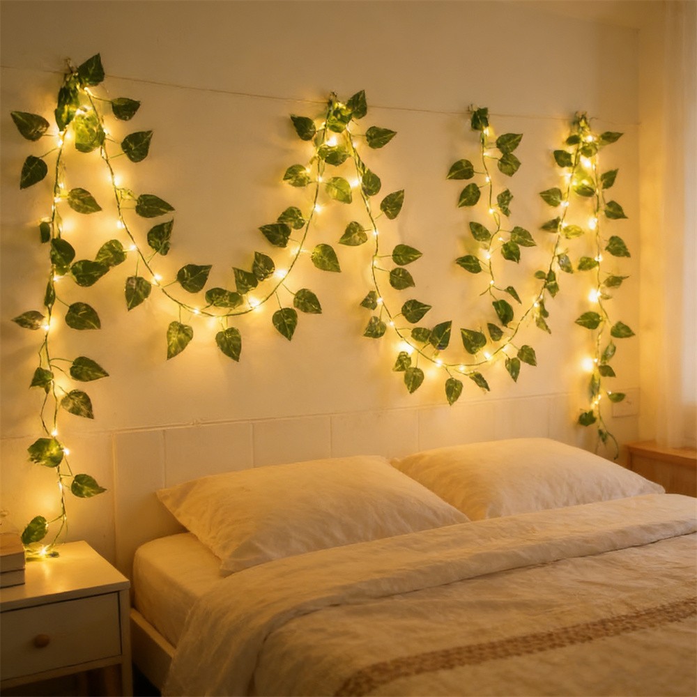 LED Green Rattan Leaf Fairy Li - đánh giá và giá Outdoor Power For Wedding