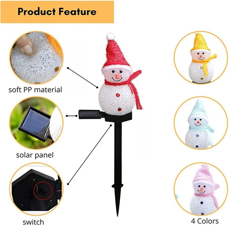 2 LED Snowman Solar Garden Lig - đánh giá và giá Outdoor Solar Power Xmas Lights