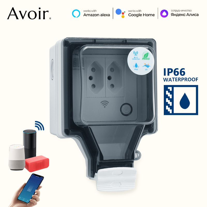 Avoir Tuya Wifi Smart Socket I - đánh giá và giá Outdoor Power Outlet With Remote Control