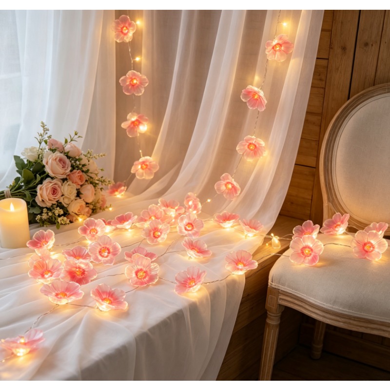 Pink Cherry Blossom LED Fairy  - đánh giá và giá Outdoor Power For Wedding