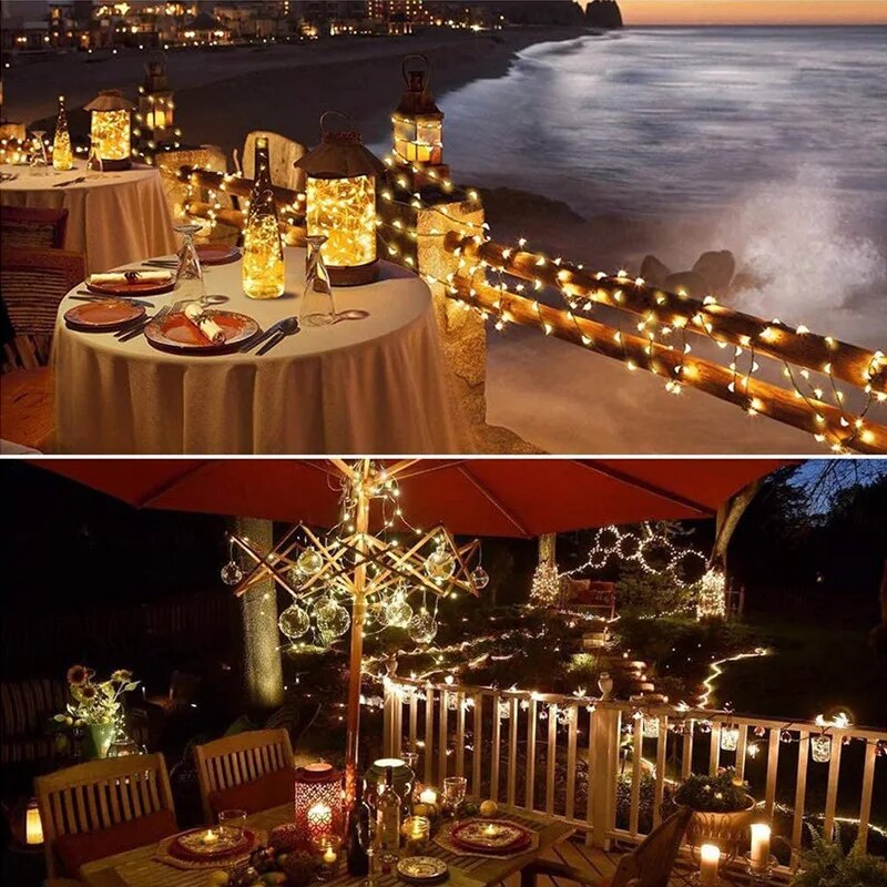 100 LED Solar Fairy Waterproof - đánh giá và giá Outdoor Power For Wedding