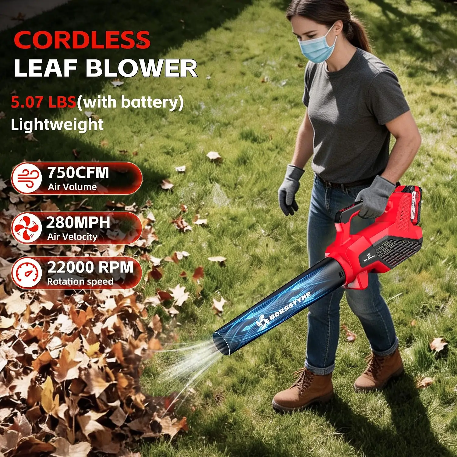 750CFM Leaf Blower Cordless wi - đánh giá và giá Leaf Blower Cordless